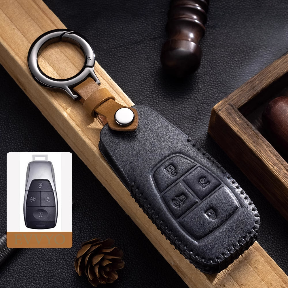 BAIC BJ30 Leather Key Case |   Car Key Cover & Keychain Accessory