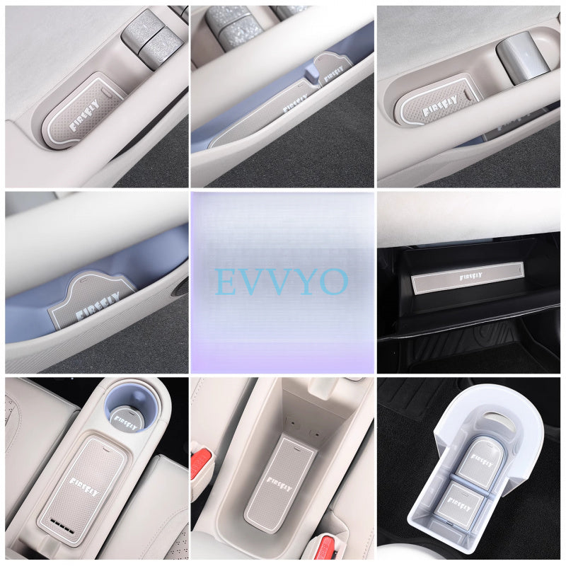 NIO Firefly Door Slot & Cup Holder Mat – Silicone Anti-Slip Protection