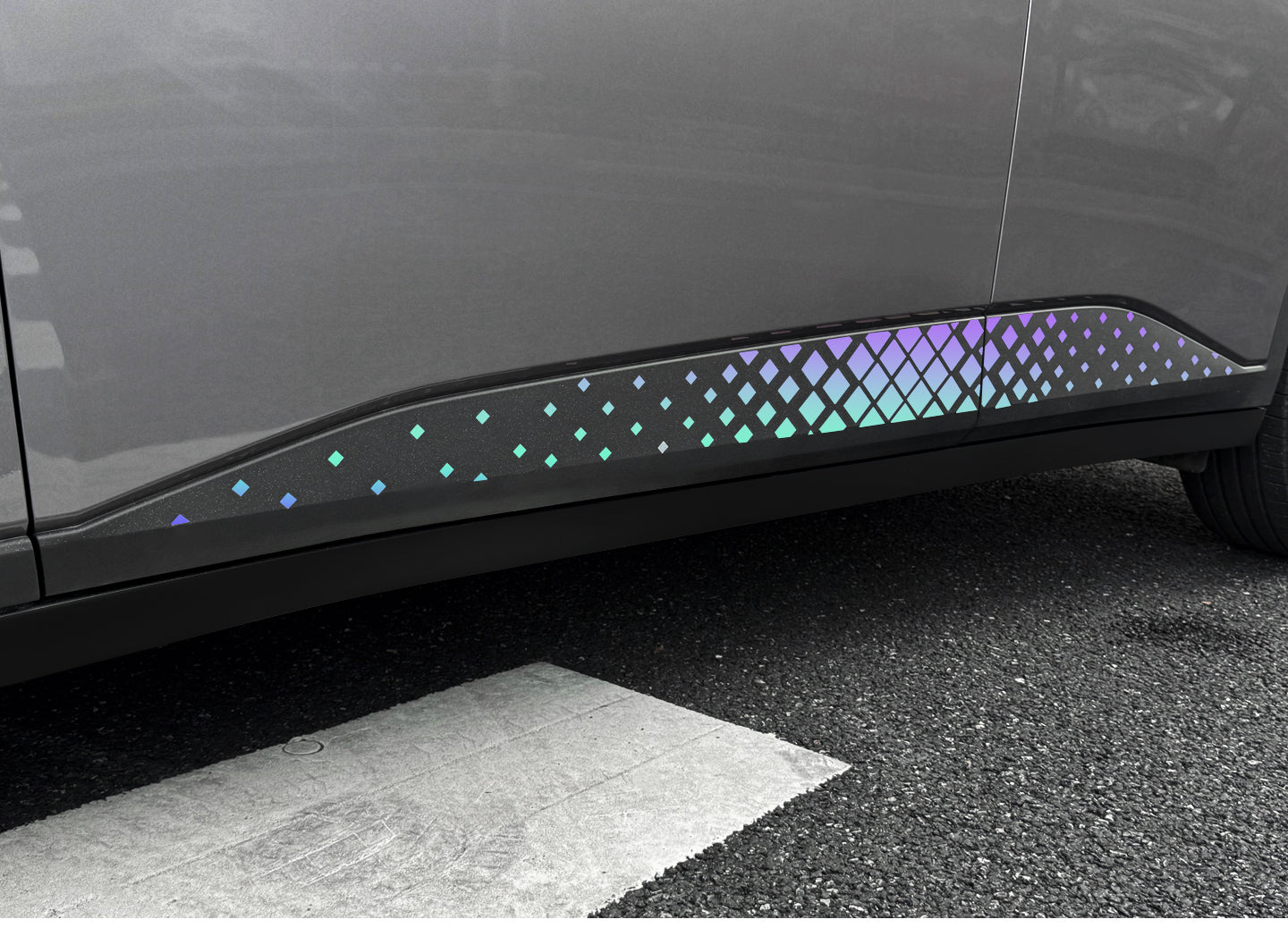 NIO Firefly Laser Sticker – Rainbow Gradient Reflective Vinyl