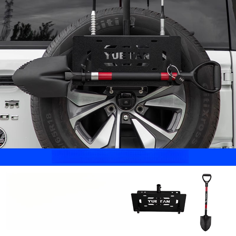 BAIC BJ40E Spare Tire License Plate Bracket – Flag & Antenna Mount