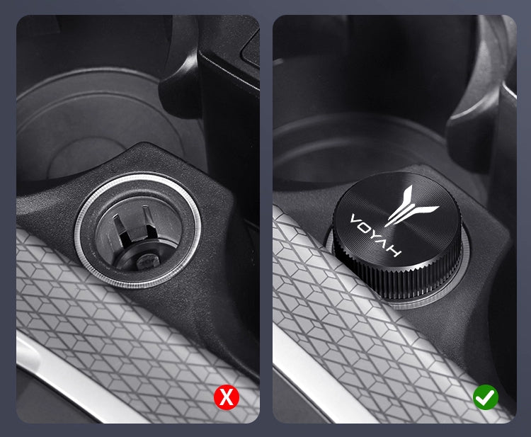 Voyah Car Cigarette Lighter Dust Cover |   Aluminum Alloy Plug with Rubber Seal
