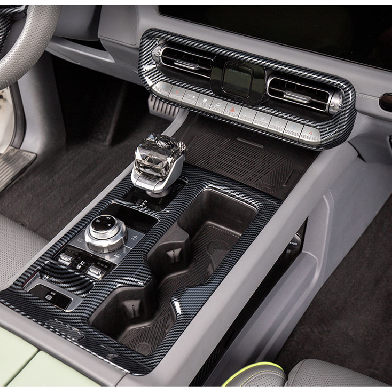 BAIC BJ40E Center Console Gear Shift Frame Trim – Carbon Fiber Protective Sticker