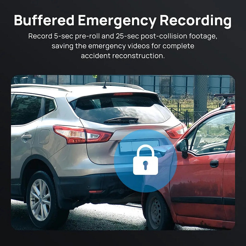 Dash Cam 3K HD with 2-Inch Screen, Supports 24-hour Monitoring