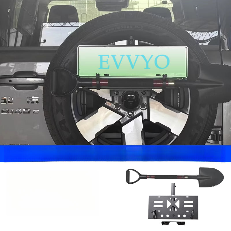 BAIC BJ40E Spare Tire License Plate Bracket – Flag & Antenna Mount