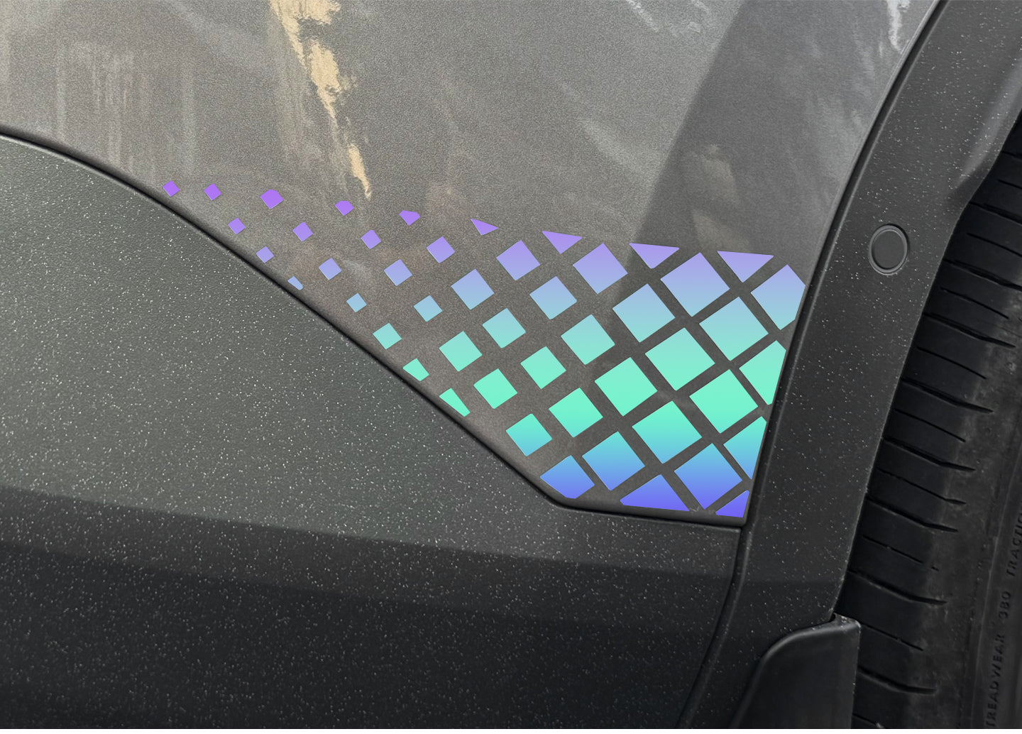 NIO Firefly Laser Sticker – Rainbow Gradient Reflective Vinyl