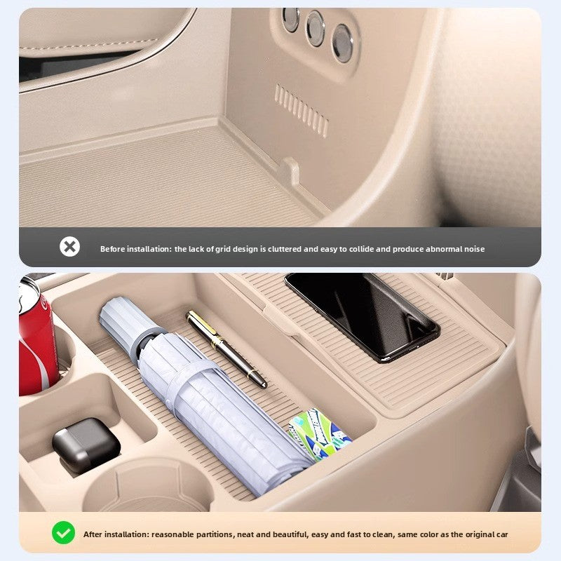 LUXEED R7 Center Console Organizer with Silicone Divider Mat - EVVYO