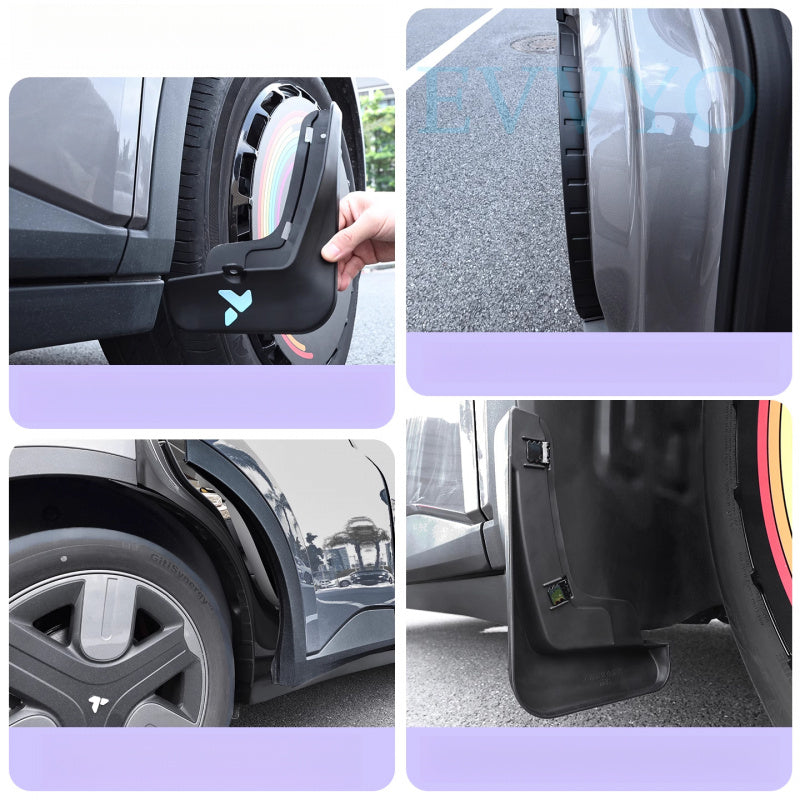 NIO Firefly Mud Flaps – Front & Rear Wheels, No-Drill Installation