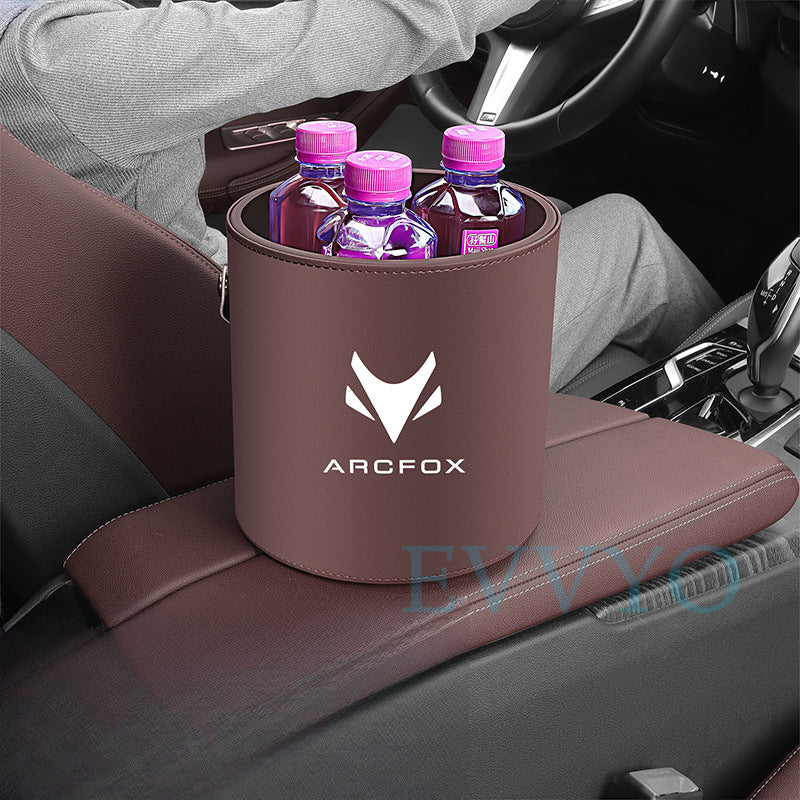 ARCFOX Alpha S/T/T5 Car Trash Bin | Large Capacity PU Leather - EVVYO