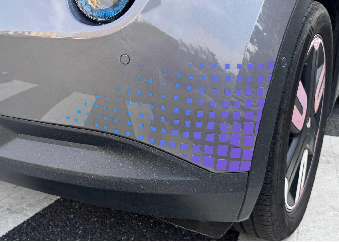 NIO Firefly Laser Sticker – Rainbow Gradient Reflective Vinyl